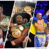 Banner featuring legendary cruiserweights: Evander Holyfield in a victorious pose, Oleksandr Usyk showcasing his championship belt, and O'Neil Bell ready for action, celebrating the prowess of cruiserweight champions.