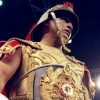 Hector 'Macho' Camacho entering the arena dressed as an Imperial Roman soldier, complete with armor and helmet, before his fight.
