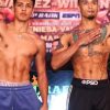 Emiliano Vargas and Nelson Hampton at weigh in